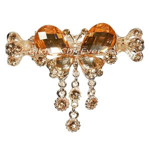 Haargreifer Schmetterling Haarspange Haarkneifer Haarklammer Metall & Strass champagner gold 4484